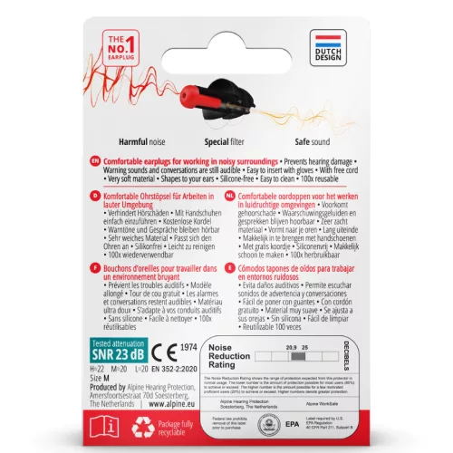 Alpine WorkSafe - Füldugó munkához, házkörüli teendőkhöz,  1 pár