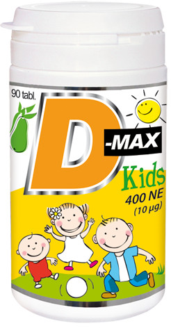 D-MAX Kids körte ízű rágótabletta, 90db