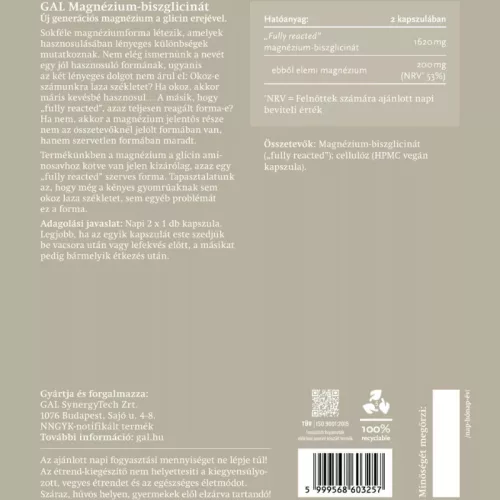 GAL Magnézium-biszglicinát – 180 db